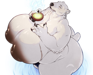 anthro areola beverage big_areola big_breasts big_butt big_nipples breasts butt dark_areola dark_nipples ear_piercing eyelashes female fur high-angle_view huge_areola huge_breasts huge_butt huge_hips huge_nipples huge_thighs long_eyelashes mature_anthro mature_female nipples overweight overweight_anthro overweight_female piercing scar solo tea tear_trough thick_thighs tuft white_body white_fur wide_hips weatherbane bear mammal polar_bear ursine hi_res