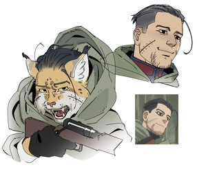 action_pose anthro bolt-action_rifle cheek_tuft clothing facial_markings facial_tuft fangs fur gloves handwear head_markings holding_object holding_weapon hooded_cloak inner_ear_fluff looking_up male markings open_mouth pose simple_background slicked_back_hair solo teeth tuft weapon whisker_spots whiskers white_body white_fur yellow_body yellow_eyes yellow_fur ddcrushh ogata_hyakunosuke felid feline mammal bust_portrait digital_drawing_(artwork) digital_media_(artwork) hi_res portrait