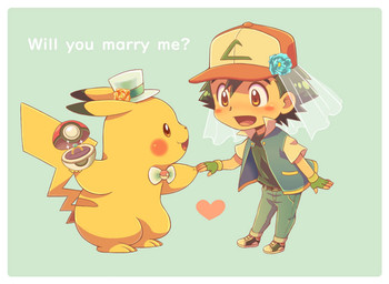 2_toes 5_fingers anthro asking asking_another bangs beady_eyes bent_arm black_clothing black_ear_tips black_eyebrows black_footwear black_hair black_nose black_shirt black_shoes black_topwear blue_bottomwear blue_clothing blue_jacket blue_pants blue_topwear blush border bottomwear bow_tie brown_eyes button_(fastener) cheek_spots chibi clothed clothing dialogue digit_ring dipstick_ears duo ear_markings eye_contact eyebrows feet fingerless_gloves fingers footwear gloves green_background green_clothing green_gloves green_handwear hair hand_holding handwear happy hat headgear headwear heart_symbol jacket jewelry larger_human larger_male leaning leaning_forward light long_ears looking_at_another male male/male male_anthro male_human marriage_proposal multicolored_ears open_clothing open_jacket open_mouth open_smile open_topwear pants pink_tongue pockets pokeball question red_clothing red_hat red_headwear ring semi-anthro shirt short_hair simple_background size_difference small_nose smaller_anthro smaller_male smile smiling_at_another smiling_at_each_other spiky_hair standing tail tan_body tan_skin text toes tongue topwear two_tone_tail wedding_ring wedding_veil white_border white_bow_tie white_clothing white_headwear white_top_hat yellow_tail cyaneko04 nintendo pokemon ash's_pikachu ash_ketchum generation_1_pokemon human mammal pikachu pokemon_(species) 2019 cel_shading colored digital_drawing_(artwork) digital_media_(artwork) english_description english_text japanese_description lighting shaded