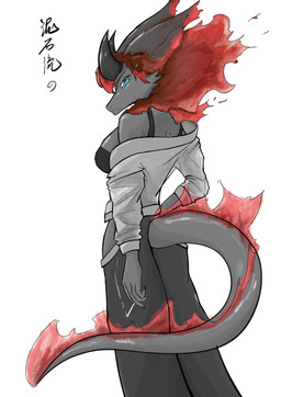 2_horns 5_fingers anthro big_breasts biped bottomwear bra breasts cigarette claws clothed clothed_anthro clothed_female clothing female female_anthro finger_claws fingers fire flaming_hair flaming_mane flaming_tail furgonomics grey_body holding_cigarette holding_object horn long_sleeves looking_at_viewer looking_back looking_back_at_viewer mouth_closed pants pseudo_hair pseudo_mane rear_view red_eyes shirt simple_background smoke snout solo tail tail_mane tapering_tail topwear underwear white_background mudslides_(artist) mythology dragon mythological_creature mythological_scalie scalie 2025 absurd_res hi_res portrait restricted_palette three-quarter_portrait