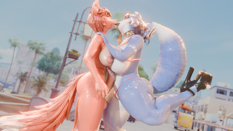 anthro beach big_breasts big_penis bodily_fluids breasts clothing cum duo eyewear female footwear fur genital_fluids genitals glistening glistening_arms glistening_body glistening_breasts glistening_clothing glistening_face glistening_footwear glistening_fur glistening_hair glistening_high_heels glistening_legs glistening_tail glistening_thighs gynomorph gynomorph/female hair high_heels intersex intersex/female intersex/intersex kissing palm_tree penis plant shoes street sunglasses thick_thighs tile tree white_breasts neumond_art dogzeela_(modeler) mayosplash_(modeler) five_nights_at_freddy's nintendo scottgames star_fox foxy_(fnaf) krystal_(star_fox) 16:9 3d_(artwork) 4k absurd_res blender_(artwork) digital_media_(artwork) hi_res widescreen