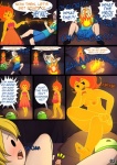 adventure_time backpack bag blonde_hair breasts cartoon_network clothing comic cubby_chambers duo english_text feet female finn_the_human fire flame_princess hair human humanoid male male/female mammal nipples not_furry open_mouth text