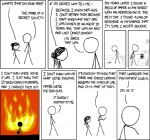 cc-by-nc comic conspiracy creative_commons cueball_(xkcd) dialogue duo english_text female fire grandfathered_content human humor license_info male mammal not_furry pun randall_munroe secret stick_figure tattoo text xkcd