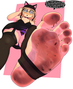 5_toes balls black_clothing black_footwear black_socks blood blue_eyes bodily_fluids breasts bulge butt clothed clothing death dialogue dirty dirty_feet duo extreme_size_difference eyebrows eyewear feet foot_crush foot_fetish foot_focus foot_play footwear genitals glasses gore gynomorph hair humanoid_feet intersex low-angle_view micro nipple_outline penis plantigrade size_difference socks soles speech_bubble stirrup_socks stuck_to_foot text toes touching_hair upskirt wearing_glasses junethekitty animal_humanoid cat_humanoid felid felid_humanoid feline feline_humanoid humanoid mammal mammal_humanoid absurd_res digital_drawing_(artwork) digital_media_(artwork) english_text hi_res