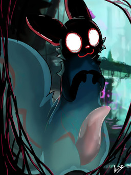 black_ears feral fingers_together fur genitals looking_at_viewer male markings owo penis solo tail tapering_penis thick_tail l3st rain_world videocult inv_(rain_world) lizard_(rain_world) pink_lizard_(rain_world) slugcat 3:4 hi_res tagme