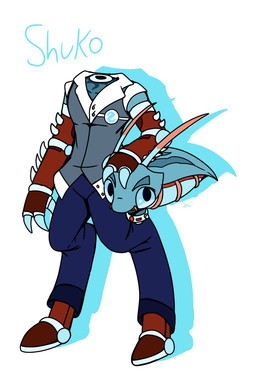 anthro clothed clothing cybernetic_arm cybernetic_leg cybernetic_limb cybernetics detachable detachable_collar detachable_head headless holding_head holding_own_head machine male solo segoyaboi arthropod cyborg insect mantis hi_res