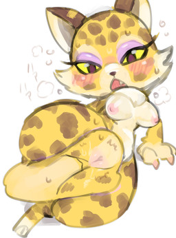 :3 anthro between_thighs blush bodily_fluids body_blush breasts butt butt_from_the_front countershading duo eyelashes eyeshadow fangs female genitals makeup male nipples open_mouth purple_eyes simple_background squish sweat teeth thick_thighs thigh_squish translucent translucent_body vulva vulva_blush white_background wide_hips yellow_sclera oposa kirby_(series) kirby_and_the_forgotten_land nintendo clawroline kirby felid leopard mammal pantherine 2022 absurd_res hi_res