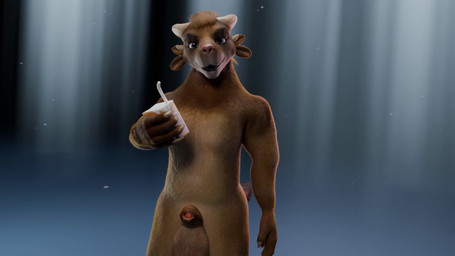 animal_genitalia animal_penis anthro balls becoming_erect big_balls bodily_fluids brown_body brown_fur canine_genitalia canine_penis cum cumming_at_viewer cumshot drinking drinking_straw ejaculation erection fur genital_fluids genitals male penis sheath solo standing reaching_art guild_wars juice_that_makes_you_cum canid canine charr felid mammal 16:9 3d_(artwork) 3d_animation animated digital_media_(artwork) hi_res no_sound short_playtime video widescreen