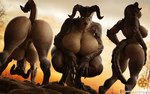 anthro anus big_breasts big_butt breasts brown_body butt crouching empty_eyes female genitals hands_on_hips looking_at_viewer looking_through looking_through_legs nipples nude pussy solo thick_thighs wide_hips sfrogue fallout microsoft deathclaw scalie 3d_(artwork) digital_media_(artwork) hi_res