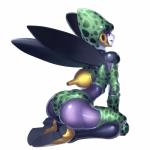 breasts butt female not_furry red_eyes simple_background solo white_background celebrated_earl dragon_ball dragon_ball_z cell_(dragon_ball) perfect_cell alien bio-android_(dragon_ball) humanoid 1:1 absurd_res hi_res