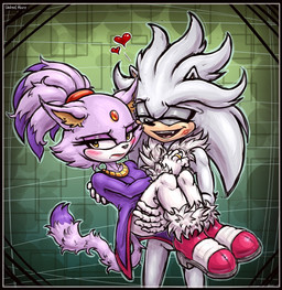 anthro blush boots bottomwear chest_tuft clothing duo female footwear fur grey_body grey_fur jewelry male male/female necklace pants purple_body ring shoes simple_background smile tail_hair teeth tuft white_bottomwear white_clothing white_pants white_tuft yellow_eyes skeletalheart sega sonic_the_hedgehog_(series) blaze_the_cat silver_the_hedgehog domestic_cat eulipotyphlan felid feline felis hedgehog mammal sketch