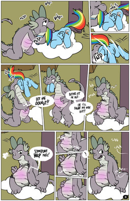 blue_body border cutie_mark digestion female group male male/female oral_vore tail text vore white_border young argon_vile friendship_is_magic hasbro my_little_pony mythology rainbow_dash_(mlp) spike_(mlp) dragon equid equine horse mammal mythological_creature mythological_scalie pony scalie absurd_res comic english_text hi_res