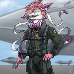 air_force aircraft anthro armor cigarette clothing dog_tags eyewear glasses headgear helmet male mexican_flag military military_uniform pilot ribbons soldier solo uniform vehicle warrior checo_zapote nintendo pokemon saubercalixto eeveelution generation_6_pokemon pokemon_(species) sylveon 1:1 absurd_res hi_res