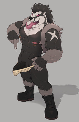 abs anthro balls biceps black_body black_fur black_penis bodily_fluids boots claws clothing dripping erection fangs finger_claws footwear fur genital_fluids genitals gesture grey_background hand_gesture humanoid_genitalia humanoid_penis jockstrap jockstrap_down long_tongue looking_at_viewer male multicolored_body multicolored_fur muscular muscular_anthro muscular_male nipple_piercing nipples open_mouth pecs penis piercing pointing precum precum_drip precum_through_clothing precum_through_underwear presenting presenting_penis quads red_sclera sharp_teeth shoes simple_background solo standing teeth tongue tongue_out triceps two_tone_body two_tone_fur underwear vein veiny_penis wet wet_clothing white_body white_fur wolfybuns nintendo pokemon generation_8_pokemon obstagoon pokemon_(species) 2021 hi_res