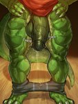 3_toes anthro balls barazoku big_balls big_penis biped bodily_fluids bottomwear bottomwear_down claws clothed clothed_anthro clothed_male clothing dripping feet finger_claws fingers genital_fluids genital_focus genitals glans glistening glistening_genitalia glistening_penis green_balls green_body green_glans green_penis green_scales green_tail half-erect hand_on_hip humanoid_genitalia humanoid_penis male male_anthro motion_onomatopoeia muscular muscular_anthro muscular_male onomatopoeia partially_clothed partially_clothed_anthro partially_clothed_male penis penis_focus precum precum_drip red_clothing red_shirt red_topwear scales shirt shorts shorts_down solo sound_effects tail text throbbing throbbing_balls throbbing_penis toe_claws toes topwear uneven_balls vein veiny_muscles veiny_penis mixterart alligator alligatorid crocodilian reptile scalie 2025 3:4 absurd_res digital_media_(artwork) hi_res