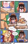 ageplay bib clothing diaper food high_chair infantilism overalls pizza roleplay shortalls text bewskyss five_nights_at_freddy's scottgames sun_(fnaf) absurd_res comic hi_res url