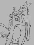 after_vore anthro aroused belly big_belly big_penis blush bodily_fluids duo fluffy genital_fluids genitals licking male male/male penis precum tapering_penis tongue tongue_out vore topazknight jeremy_(topazknight) lance_(sonic10175) borzoi canid canine canis domestic_dog hunting_dog mammal mephitid sighthound skunk hi_res monochrome sketch