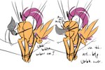 ahegao ambiguous_gender ambiguous_on_anthro anthro anthro_on_feral anus arthropod_webbing bestiality bound breasts cunnilingus dialogue dock_(anatomy) feathered_wings feathers female female/ambiguous female_on_feral feral fur genitals hair hooves looking_pleasured nipples onomatopoeia oral orange_body orange_feathers orange_fur purple_hair purple_tail pussy rear_view sex simple_background sound_effects tail text tongue tongue_out vaginal web_bondage white_background wings josycid friendship_is_magic hasbro my_little_pony mythology scootaloo_(mlp) arachnid arthropod equid equine mammal mythological_creature mythological_equine pegasus spider english_text sketch