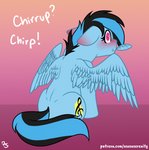 blue_body blue_fur blue_wings blush cutie_mark feral fur looking_back male preenhub solo wings sevenserenity hasbro my_little_pony mythology equid equine mammal mythological_creature mythological_equine pegasus absurd_res hi_res