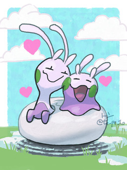 blue_sky closed_smile cloud day duo eyes_closed grass heads_together mouth_closed open_mouth open_smile outside pink_heart plant shell sky smile text tepetom nintendo pokemon generation_6_pokemon generation_8_pokemon goomy hisuian_form hisuian_sliggoo pokemon_(species) regional_form_(pokemon) 2025 absurd_res artist_name digital_media_(artwork) digital_painting_(artwork) hi_res painting_(artwork)
