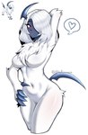 anthro big_breasts black_nose blue_body blue_claws blush breasts chest_tuft claws countershade_torso countershading curvy_figure eyebrows female fur genitals hair horn nude one_eye_obstructed open_mouth pussy red_eyes simple_background solo tuft white_background white_body white_fur white_hair alfa_kronoxis nintendo pokemon absol generation_3_pokemon mammal pokemon_(species) 2023 absurd_res digital_drawing_(artwork) digital_media_(artwork) hi_res