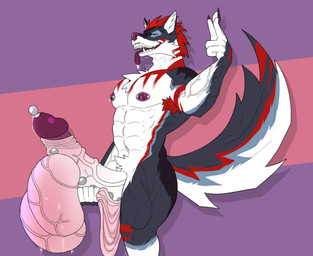 abs anthro areola armpit_hair ball_stretcher balls barbell_piercing big_penis bodily_fluids body_hair chest_tuft cock_and_ball_torture crotch_tuft foreskin genital_fluids genital_piercing genital_torture genitals huge_penis hyper hyper_genitalia hyper_penis ladder_piercing male muscular muscular_anthro muscular_male nipple_dip nipple_piercing nipples pecs penetration penis penis_piercing piercing pits plug_(sex_toy) precum quads saggy_balls serratus sex_toy solo sounding_rod spermatic_cords sweat tongue tongue_out tuft urethral urethral_bulge urethral_penetration urethral_plug vein veiny_balls veiny_muscles veiny_penis kirastor meeper canid canine canis mammal wolf hi_res