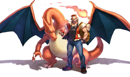 3_fingers 3_toes backpack beard black_clothing blue_clothing blue_eyes claws clothing duo facial_hair fangs feet fingers fire footwear fur hand_in_pocket hat headgear headwear horn looking_at_viewer male mature_male membrane_(anatomy) membranous_wings orange_body orange_fur pockets red_clothing shirt shoes simple_background sleeping_bag standing tail teeth toes topwear torn_clothing undershirt white_background white_clothing wings yapo nintendo pokemon pokemon_trainer red_(pokemon) charizard generation_1_pokemon human mammal pokemon_(species) 5:3 full-length_portrait hi_res portrait