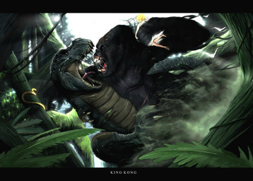 3_fingers 3_toes ambiguous_gender angry armor battle bodily_fluids claws duo_focus feet female fight fingers group saliva scales teeth text toes ventral_scales unknown_artist king_kong_(2005) king_kong_(series) king_kong dinosaur kaiju mammal megaprimatus_kong prehistoric_species primate reptile saurischian scalie snake theropod vastatosaurus_rex english_text hi_res source_request