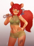 clothing eyewear female glasses green_eyes hair lingerie red_hair solo tools wrench rawrden casimira_(orannis0) animal_humanoid humanoid mammal mammal_humanoid rodent rodent_humanoid sciurid sciurid_humanoid tree_squirrel tree_squirrel_humanoid