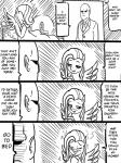 /mlp/ 2013 3:4 anonymous bed black_and_white blush clothing comic dialogue duo english_text equid equine feathered_wings feathers female feral fluttershy_(mlp) friendship_is_magic furniture hair half-closed_eyes hasbro human inside long_hair male mammal monochrome my_little_pony mythological_creature mythological_equine mythology narrowed_eyes pegasus text wings