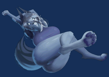 anthro big_breasts big_butt black_hair black_sclera bone bouncing_breasts breasts butt clothing digitigrade female fur grey_body grey_fur hair hands_behind_head long_hair looking_at_viewer low-angle_view pawpads purple_clothing simple_background skull skull_head solo thick_thighs transparent_background white_eyes wide_hips saltyslice scp_foundation scp-1471-a canid canine malo mammal 2d_animation alpha_channel animated high_framerate motion_tweening