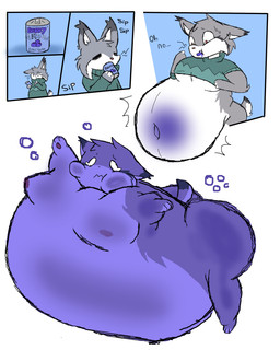 anthro belly belly_expansion belly_inflation beverage big_belly big_butt blue_body blue_fur blueberry_inflation blush body_inflation butt butt_expansion can clothed clothing container dialogue drinking expansion eyes_closed fur grey_body grey_fur holding_beverage holding_can holding_container holding_object holding_soda hyper hyper_inflation inflation looking_down looking_down_at_self male navel nipples nude solo sound_effects swollen_cheeks text worried starry_stoat disney zootopia pawbert_lynxley canada_lynx felid feline lynx mammal 4:5 absurd_res english_text hi_res sequence