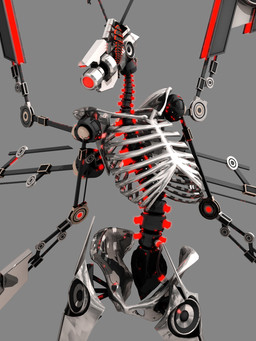 1_eye ambiguous_focus ambiguous_gender ambiguous_humanoid cable duo female female_feral feral glistening glistening_body glowing glowing_eyes grey_background machine metallic_body not_furry_focus pelvis red_eyes rib_cage simple_background skeletal solo solo_focus speaker spine white_body deino_(artist) deino_(modeler) zincum_(deino) arthropod beetle humanoid insect platerodrilus robot robot_humanoid 2013 3:4 3d_(artwork) autodesk_3ds_max_(artwork) digital_media_(artwork) hi_res female_(lore)