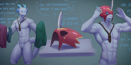 anthro big_muscles biped male mask muscular muscular_anthro muscular_male muscular_sub slit_penis solo submissive submissive_anthro submissive_male aidennguyen17 bandai_namco digimon mythology aquatic aquatic_dragon digimon_(species) dragon flamedramon mythological_creature mythological_scalie scalie 2025 absurd_res hi_res