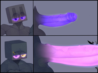 :3 balls big_penis black_balls breaking_the_fourth_wall chart duo eyebrow_piercing facial_piercing foreskin genitals glans huge_penis humanoid_genitalia humanoid_penis male not_furry penis penis_chart penis_size_difference piercing pink_penis purple_eyes purple_glans purple_penis square_(anatomy) square_head deuzion microsoft minecraft mojang penis_lineup xbox_game_studios aurus_(endertwinks) lykan_(endertwinks) enderman humanoid 4:3