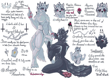 alternative_fashion andromorph andromorph/male anthro balls cross duo erection foreskin genitals goth humanoid_genitalia humanoid_penis intersex intersex/male inverted_cross male penis scrotum_flap square_crossover vulva shayminnasakura shaymin_(shayminnasakura) canid canine canis mammal wolf hi_res