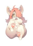 anthro anus blush breasts feet female front_view fur genitals hair hindpaw humanoid_feet loli nipples paws pink_hair plantigrade presenting pussy sitting soles solo surprised_expression white_body white_fur yellow_eyes young young_anthro young_female beaver_tower cyberconnect2 fuga:_melodies_of_steel little_tail_bronx hanna_fondant domestic_cat felid feline felineko felis mammal turkish_angora full-length_portrait hi_res portrait unavailable_at_source