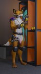 accessories_only accessory anthro belt black_nose claws clothing feet finger_claws fingerless_gloves flaccid fur genitals gloves handwear knee_pads locker locker_room male orange_light penis solo spikes toe_claws toes white_body white_fur yellow_eyes pat3awelitas300 epic_games fortnite fennix_(fortnite) canid canine fox humanoid mammal red_fox true_fox 3d_(artwork) 9:16 digital_media_(artwork) hi_res