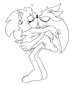 age_difference anthro bodily_fluids breast_squish breasts cum cum_drip dripping duo ear_piercing ear_ring earrings_only eyes_closed female french_kissing genital_fluids hand_on_butt holding_butt kissing legs_around_partner male male/female mature_female motion_lines older_female piercing ring_piercing saliva sex squish stand_and_carry_position standing standing_sex sweat younger_male shenadical sega sonic_the_hedgehog_(comics) sonic_the_hedgehog_(series) sonic_the_hedgehog_(shogakukan) brenda_the_hedgehog silver_the_hedgehog hi_res