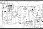 anthro biped black_bars break_room clothed clothed_anthro clothing container contest cup dialogue growth gynomorph hyper intersex male mug office outline page_number perspective plantigrade text work_uniform rabid bear cetacean mammal marine sperm_whale toothed_whale whale 2019 artist_name black_and_white comic digital_drawing_(artwork) digital_media_(artwork) english_text hi_res letterbox line_art monochrome url