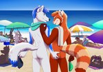 anthro beach beach_umbrella butt duo_focus group hand_on_butt hand_on_shoulder large_group male male/male outside parasol public public_nudity seaside side_by_side shiuk ben_(shiuk) biscuit_(biscuits) sirrin u-235 ailurid arctic_fox canid canine fox lagomorph leporid mammal murid murine rabbit rat red_panda rodent true_fox 2022 hi_res