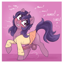 animal_genitalia animal_penis balls bite biting_lip biting_own_lip blush bottomwear clothed clothing equine_genitalia equine_penis eyelashes feral genitals hair hooves horn male orange_clothing penis pupils purple_body purple_hair quadruped self_bite skirt smile tail thick_thighs topwear yellow_clothing t72b hasbro my_little_pony mythology equid equine mammal mythological_creature mythological_equine unicorn 1:1 absurd_res hi_res