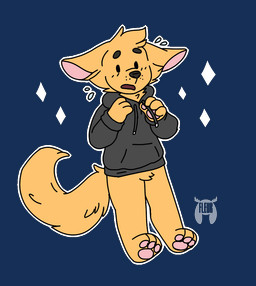 anthro black_clothing black_hoodie black_nose black_topwear blonde_hair bottomless chibi clothed clothing drawstring fur hair hoodie male multicolored_body multicolored_ears multicolored_fur multicolored_hair multicolored_tail open_mouth pawpads pink_inner_ear pink_pawpads plantigrade simple_background solo surprised tail topwear topwear_only transparent_background yellow_body yellow_ears yellow_fur yellow_tail fleurfurr canid canine fennec_fox fox mammal true_fox 2019 alpha_channel digital_drawing_(artwork) digital_media_(artwork) flat_colors watermark