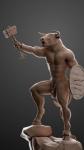 abs anatomically_correct animal_genitalia animal_penis anthro balls biceps biped fully_sheathed genitals hooves male melee_weapon muscular muscular_anthro muscular_male nipples nude open_mouth pecs penis sculpting sculpture sheath simple_background solo standing tongue weapon hastegan european_mythology greek_mythology mythology bovid bovine mammal minotaur 2017 3d_(artwork) 9:16 digital_media_(artwork) hi_res