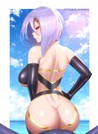 arachnid arachnid_taur arthropod arthropod_taur big_breasts big_butt blacksaikou breasts butt detailed_background female hi_res looking_at_viewer looking_back monster_girl_(genre) monster_musume multi_eye rachnera_arachnera_(monster_musume) solo spider spider_taur taur