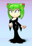 accessory big_breasts black_clothing black_dress blue_eyes breasts cleavage clothed clothing cosplay dress eyelashes female flower gradient_background green_hair hair hair_accessory hairband noseless plant plant_hair pseudo_hair rose_(flower) rose_bud simple_background small_waist solo yellow_hairband supersegasonicss sega sonic_the_hedgehog_(series) sonic_x the_addams_family cosmo_the_seedrian morticia_addams alien elemental_creature elemental_humanoid flora_fauna humanoid plant_humanoid seedrian hi_res signature