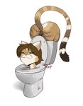 :3 anthro butt female green_eyes humor shitpost simple_background smug solo tail toilet what white_background sirartwork skibidi_toilet helia_peppercats domestic_cat felid feline felis mammal 2023 hi_res lol_comments meme