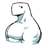 anthro male muscular muscular_anthro muscular_male pecs shirtless shirtless_male solo white_body dynogreeno largo_(dynogreeno) dinosaur prehistoric_species reptile scalie hi_res