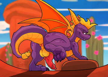 anus balls dessert erection feet feral food foot_fetish genitals knot male paws presenting raised_tail smile solo tail pawzzhky activision mythology spyro_the_dragon dragon mythological_creature mythological_scalie scalie