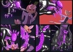 anthro drone dronification fan_character forced glistening glistening_body goo_creature hezitween hi_res hypnosis licking lock_bulge lock_symbol male mind_control monster null_bulge size_difference tongue transformation visor von_(jsdk)